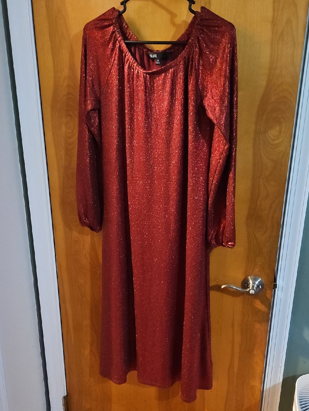 LuLaRoe Sparkling Burgundy Long Sleeve Dress